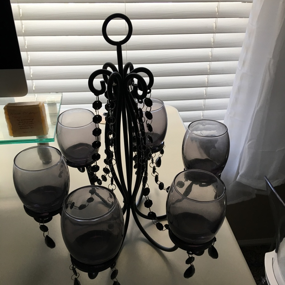 Midnight Elegance Candle Chandelier